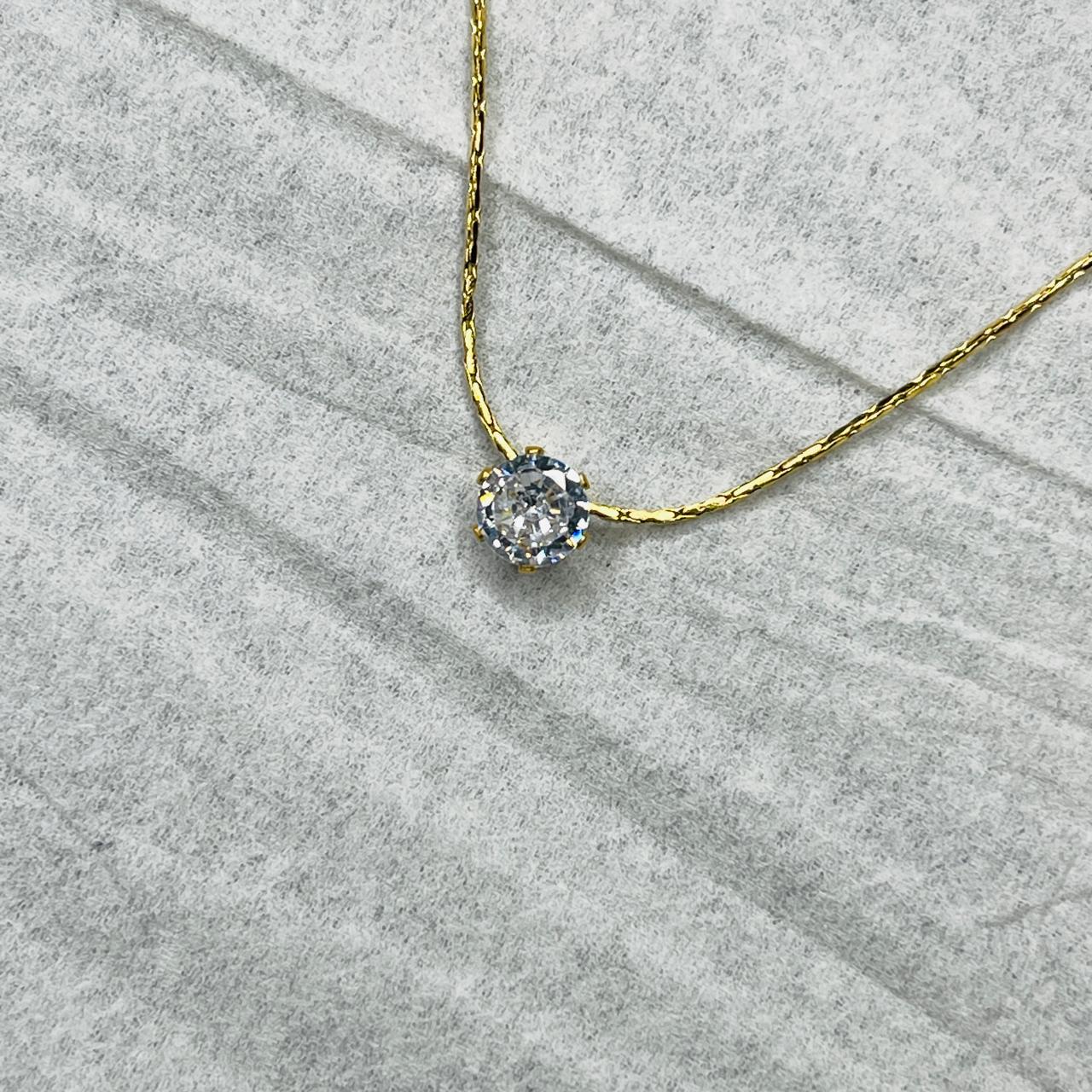 ﻿SAAT926 WHITE STONE ANTI-TARNISH NECKLACE