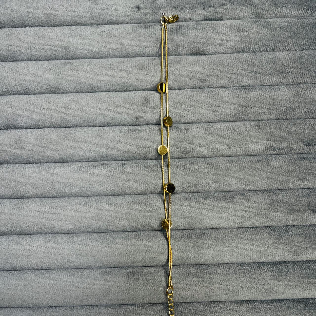 SAAT870 LAYERED CHIN WITH SMALL DISC BRACELET