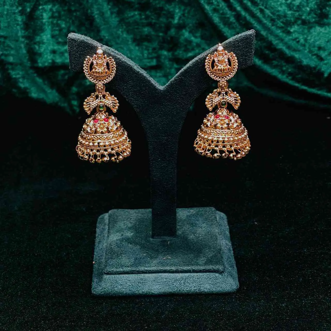 SAJH304 LEKSHMI MULTI STONE JHUMKA